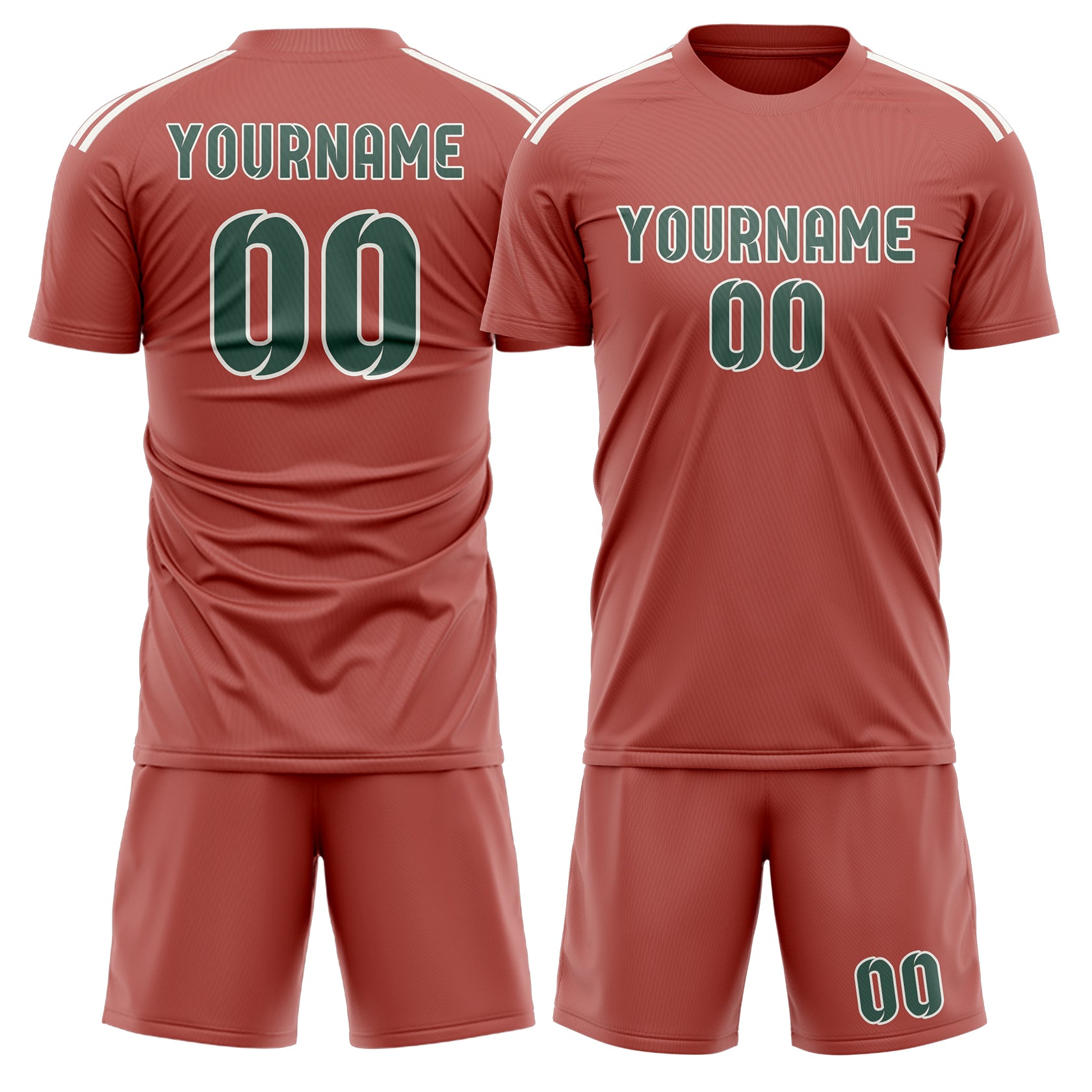 Custom Copper Rose Blue Green Soccer Set