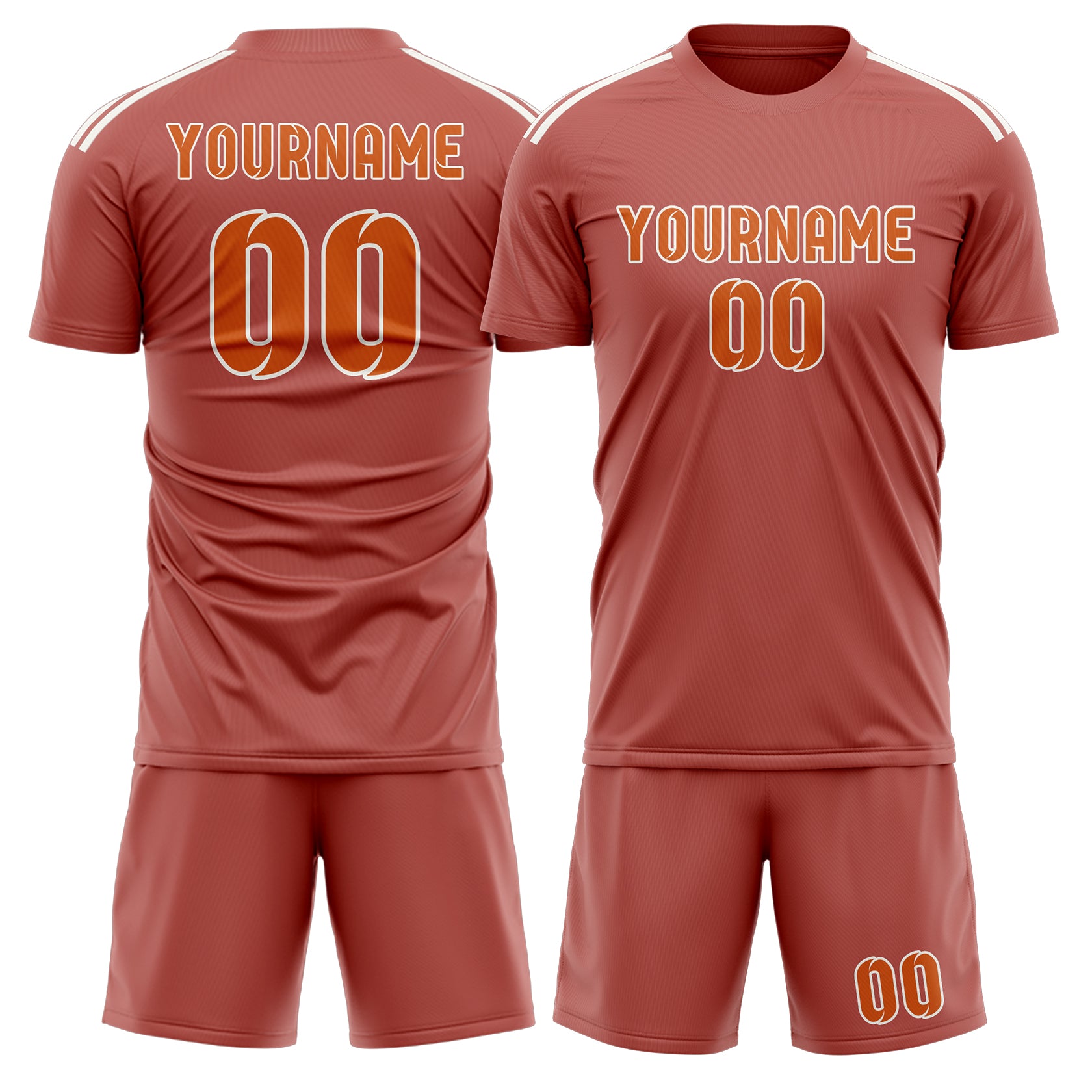 Custom Copper Rose Orange Soccer Set