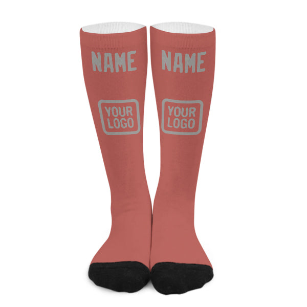 Custom Copper Rose Gray Knee-High Sock