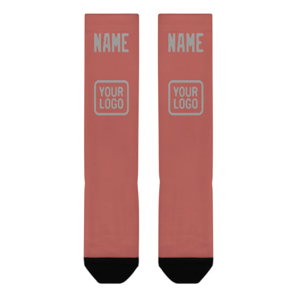 Custom Copper Rose Gray Knee-High Sock