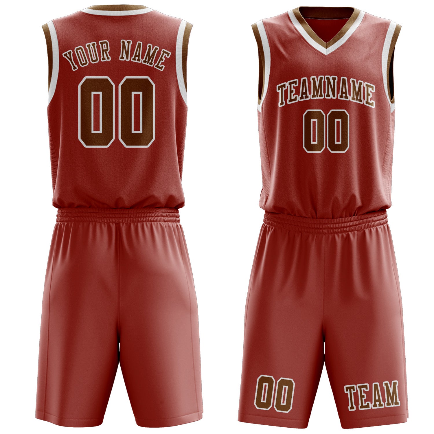 Custom Copper Rose Khaki Basketball Set