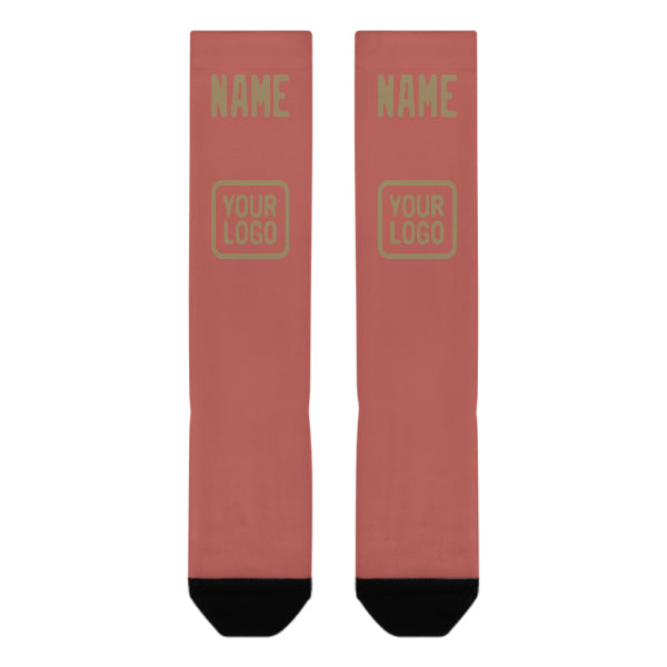 Custom Copper Rose Light Khaki Knee-High Sock