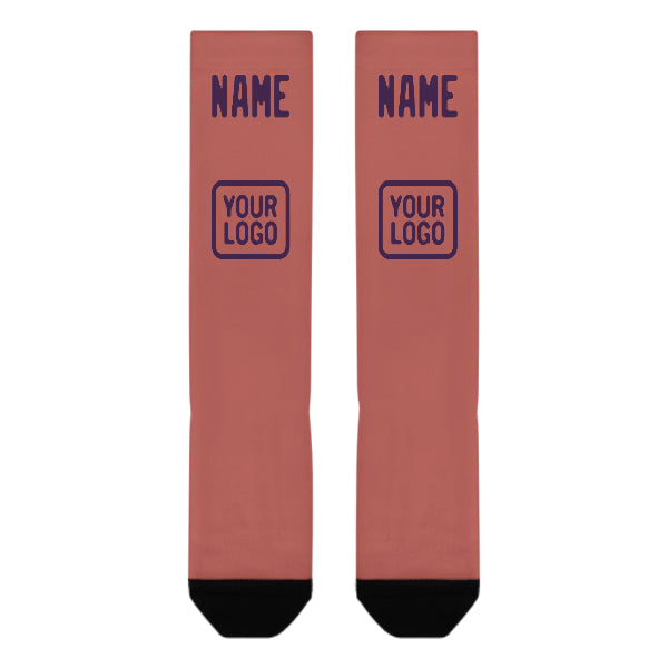 Custom Copper Rose Purple Knee-High Sock