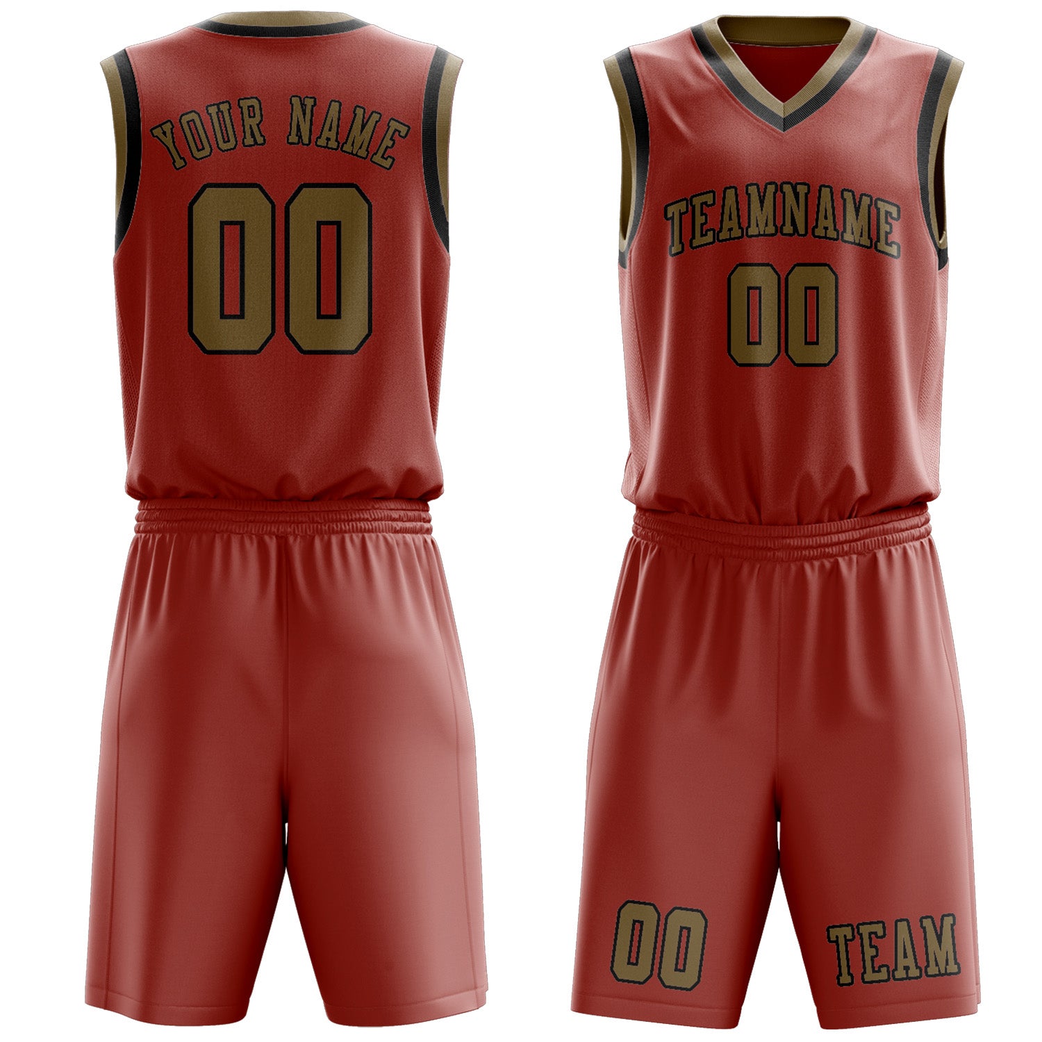 Custom Copper Rose Light Khaki Basketball Set