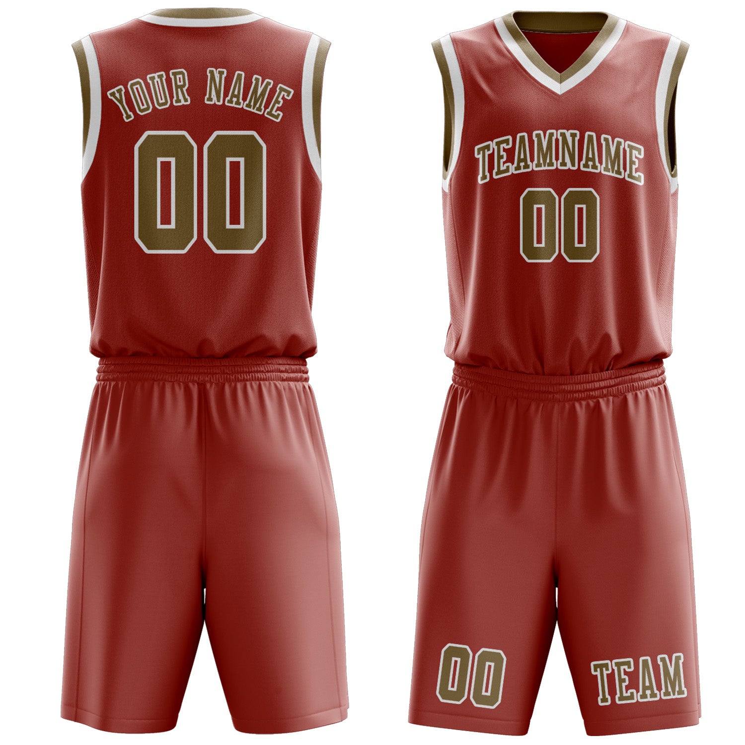 Custom Copper Rose Light Khaki Basketball Set