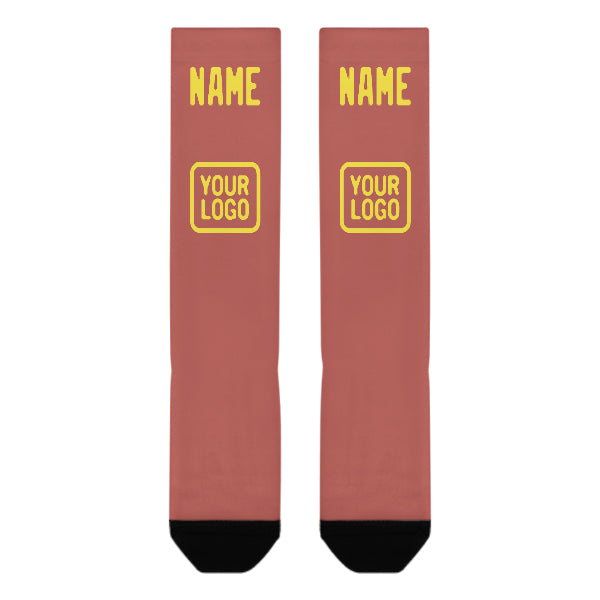 Custom Copper Rose Light Yellow Knee-High Sock