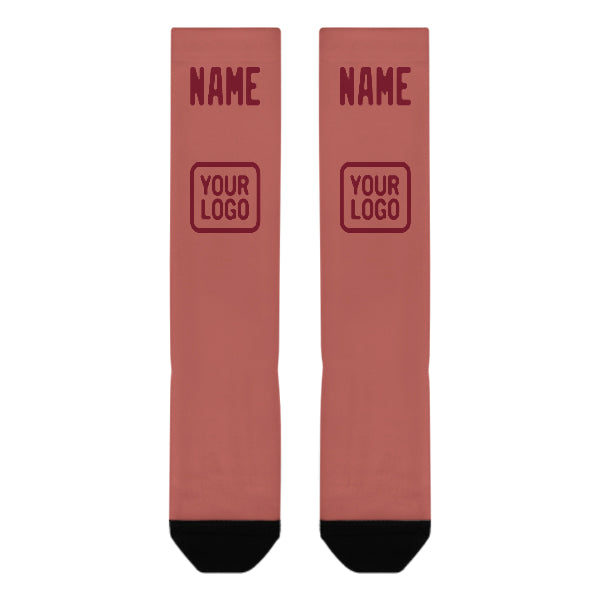 Custom Copper Rose Crimson Red Knee-High Sock