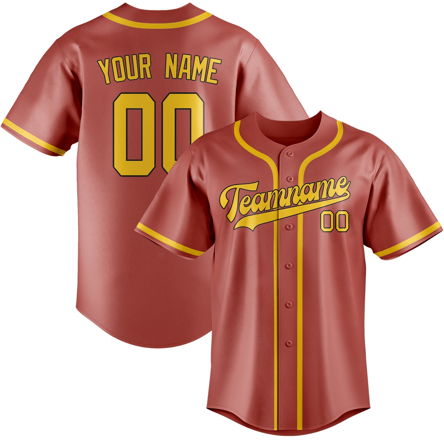 Custom Copper Rose Gold Baseball Jersey