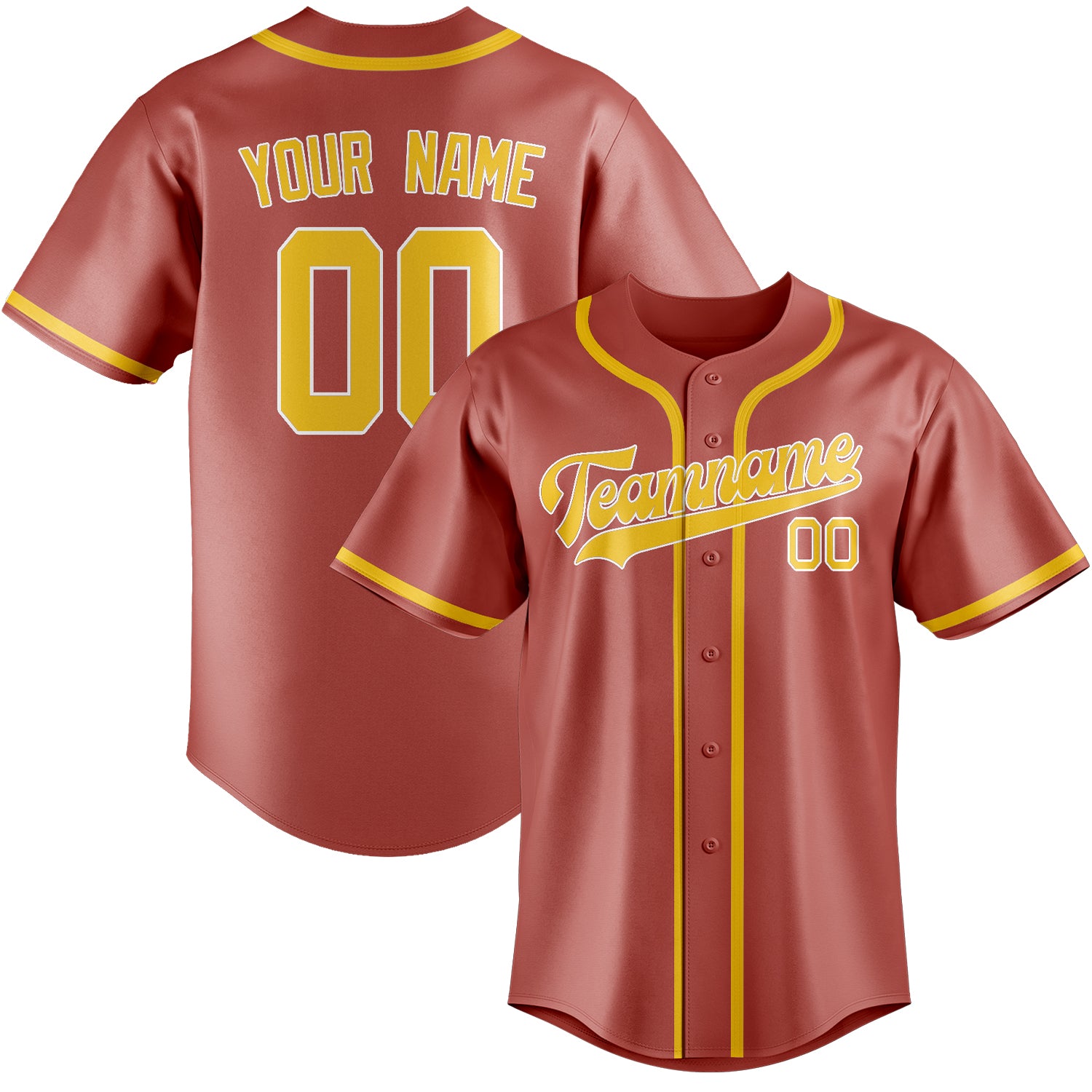 Custom Copper Rose Gold Baseball Jersey