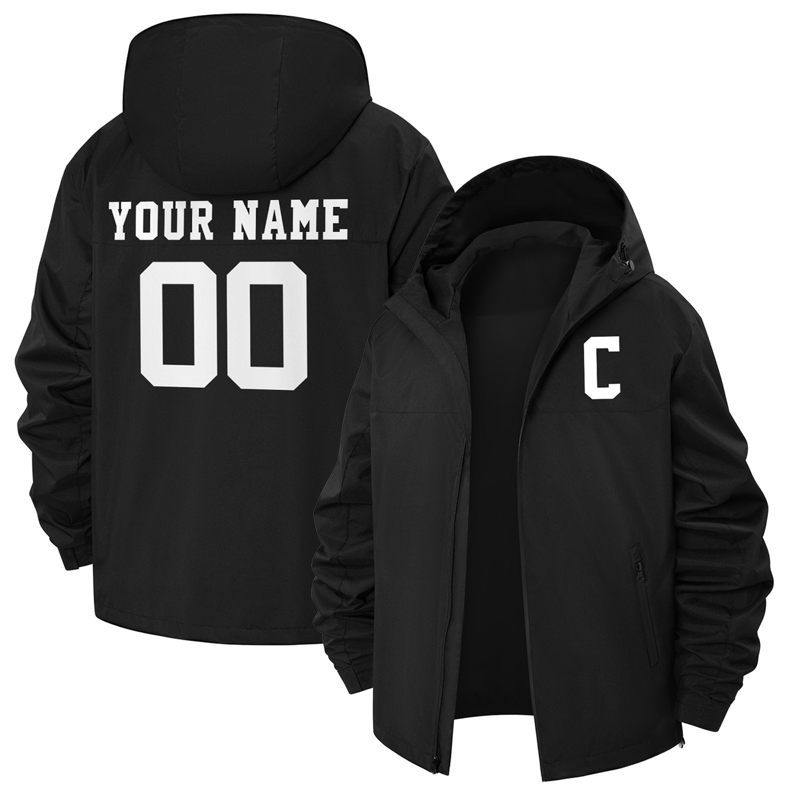 Custom Water-Resistant Windbreaker — Add Monogram Initial / Name / Number