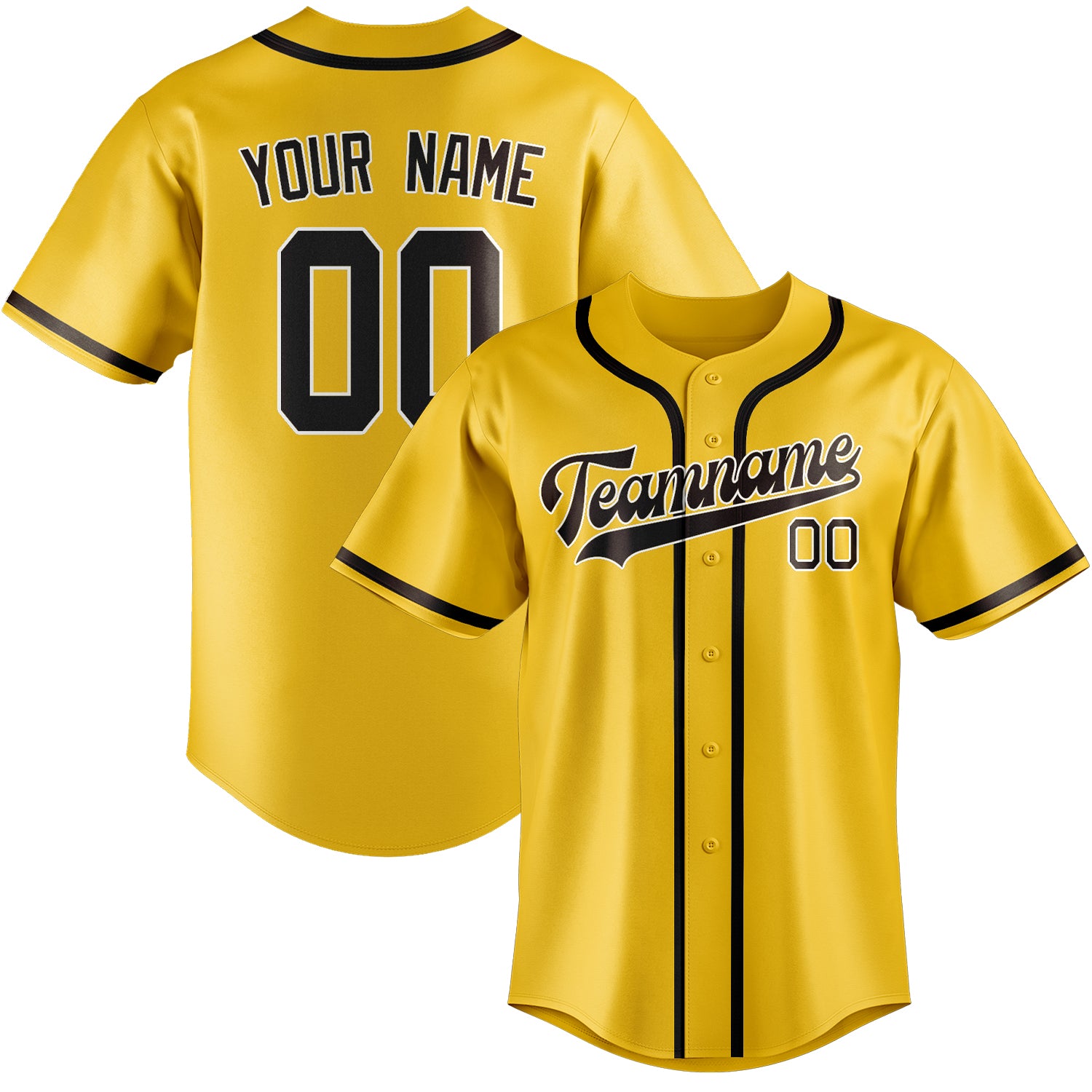 Custom Gold Brown Baseball Jersey