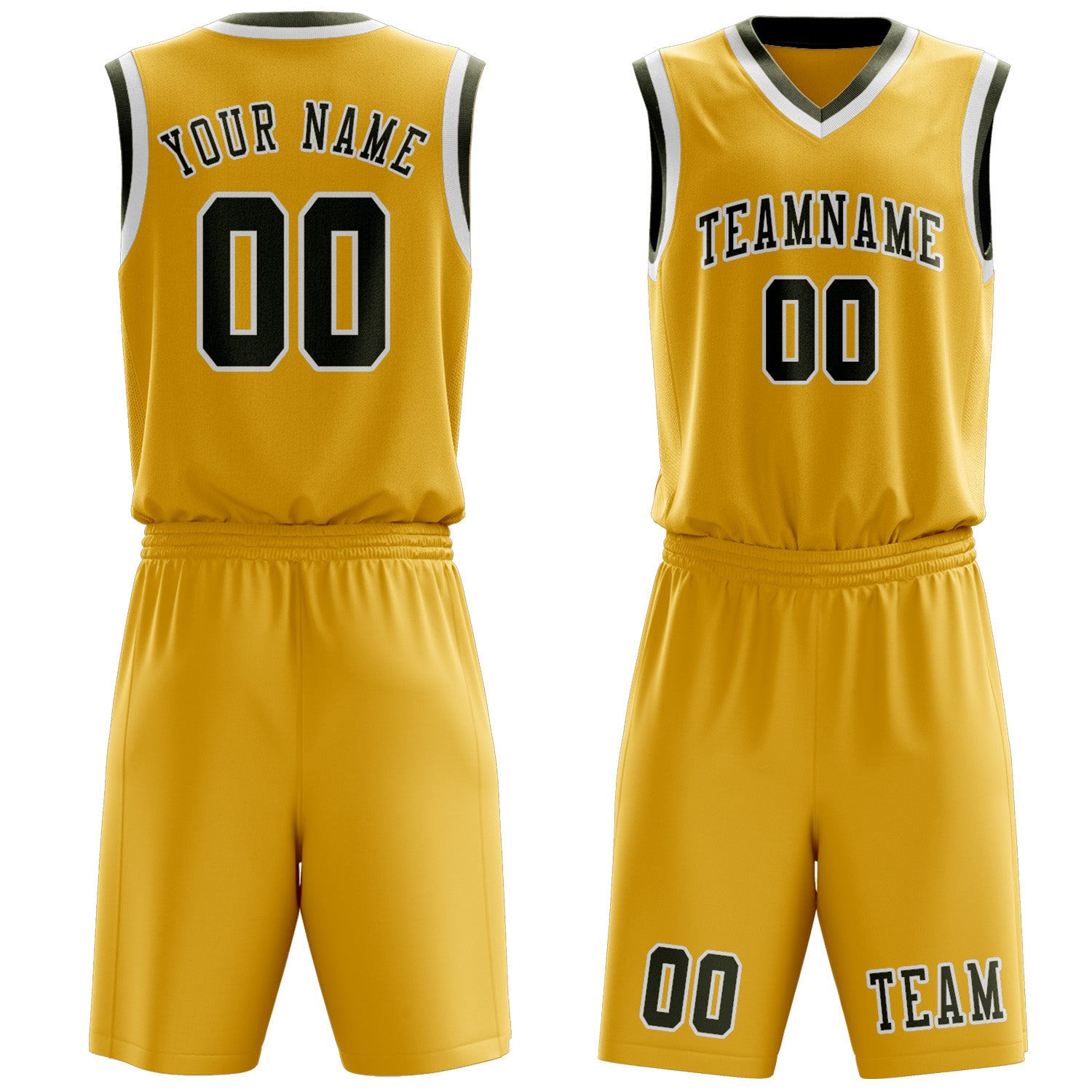 Custom Gold Olive Basketball Set