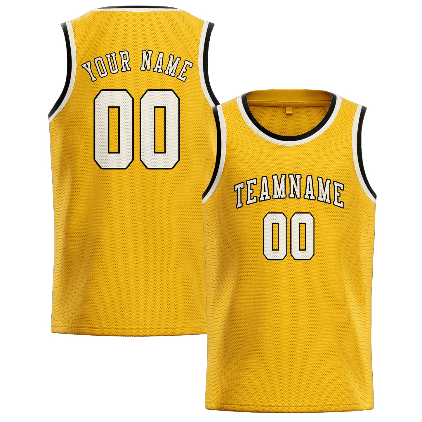 Custom Gold Cream Basketball Jersey