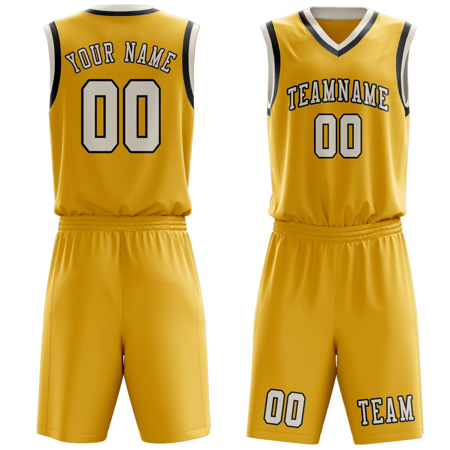 Custom Gold Cream Basketball Set