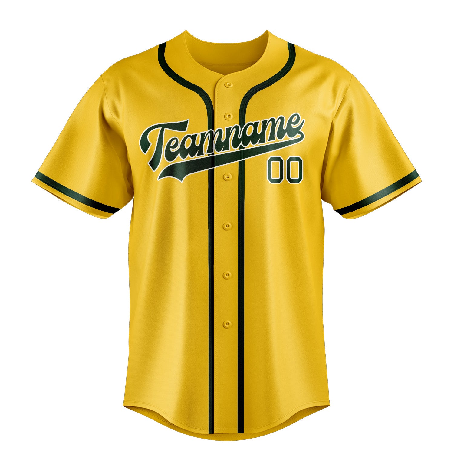 Custom Gold Green Baseball Jersey