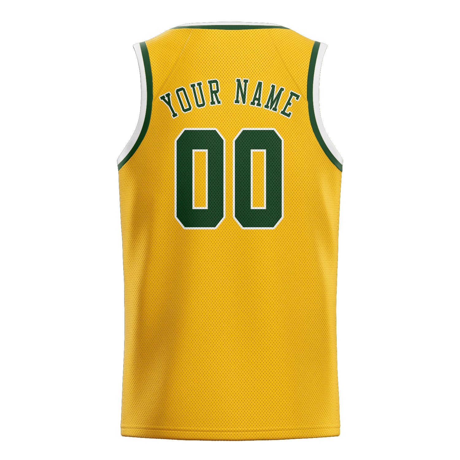 Custom Gold Dark Green Basketball Jersey