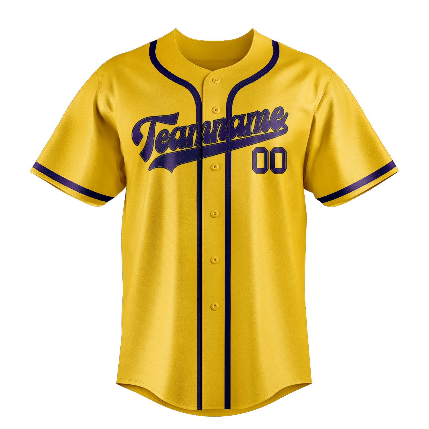 Custom Gold Purple Baseball Jersey