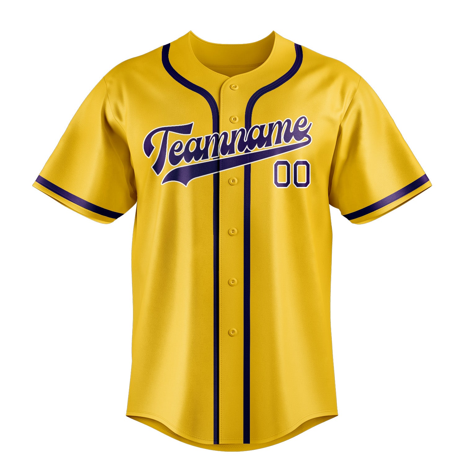 Custom Gold Purple Baseball Jersey