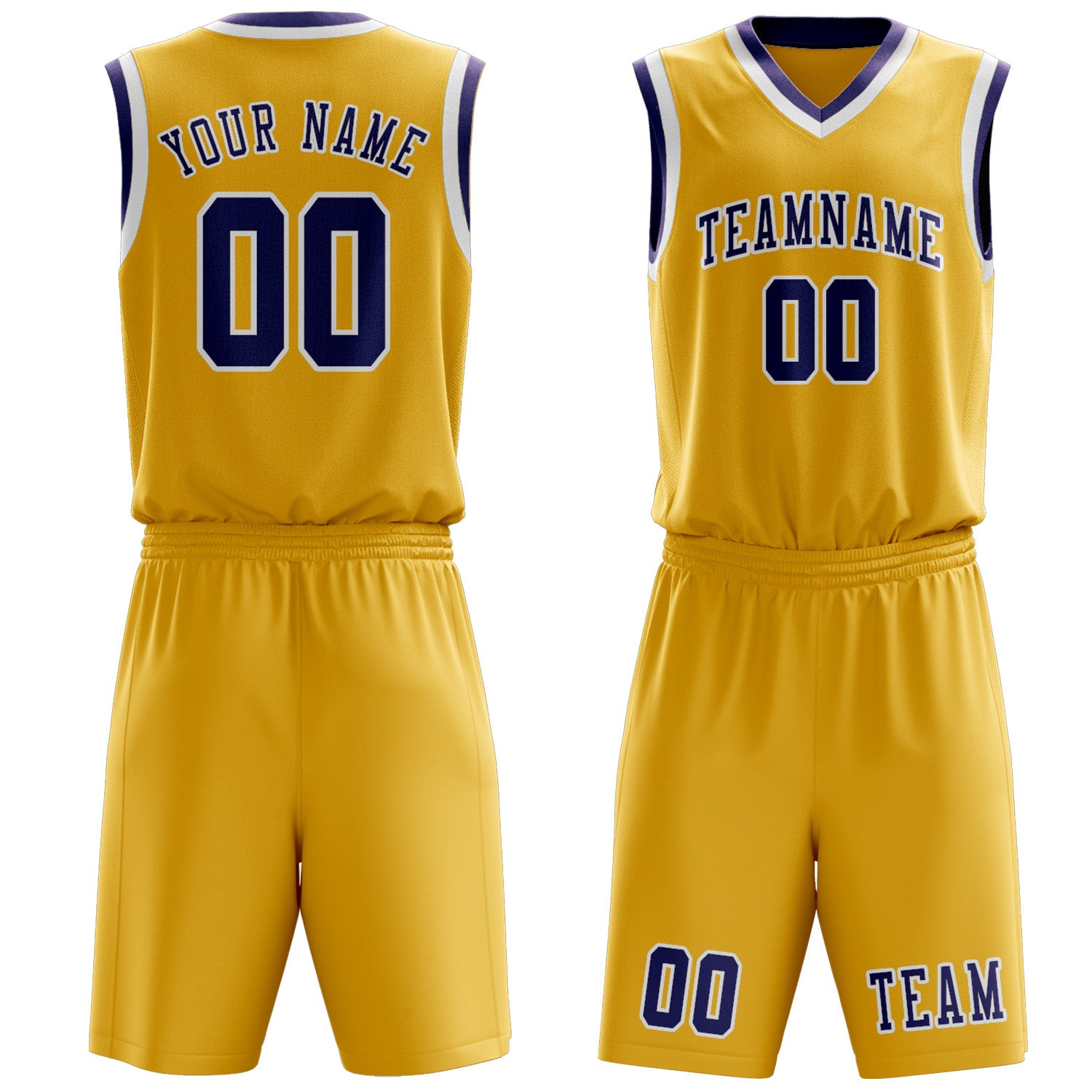 Custom Gold Purple Basketball Set