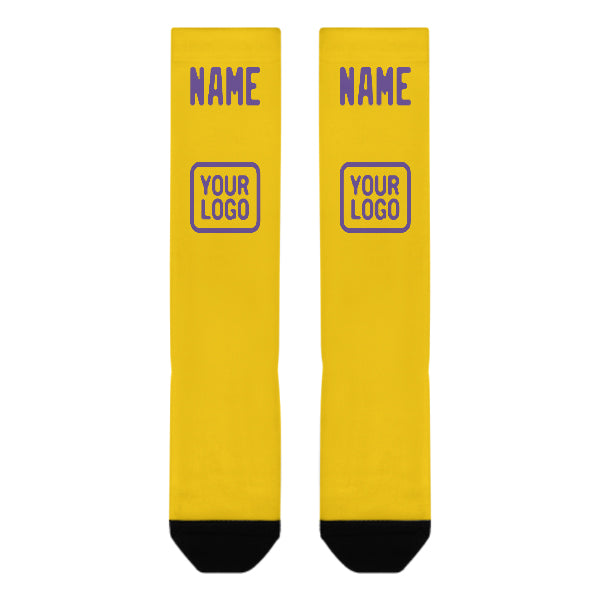 Custom Gold Light Purple Knee-High Sock