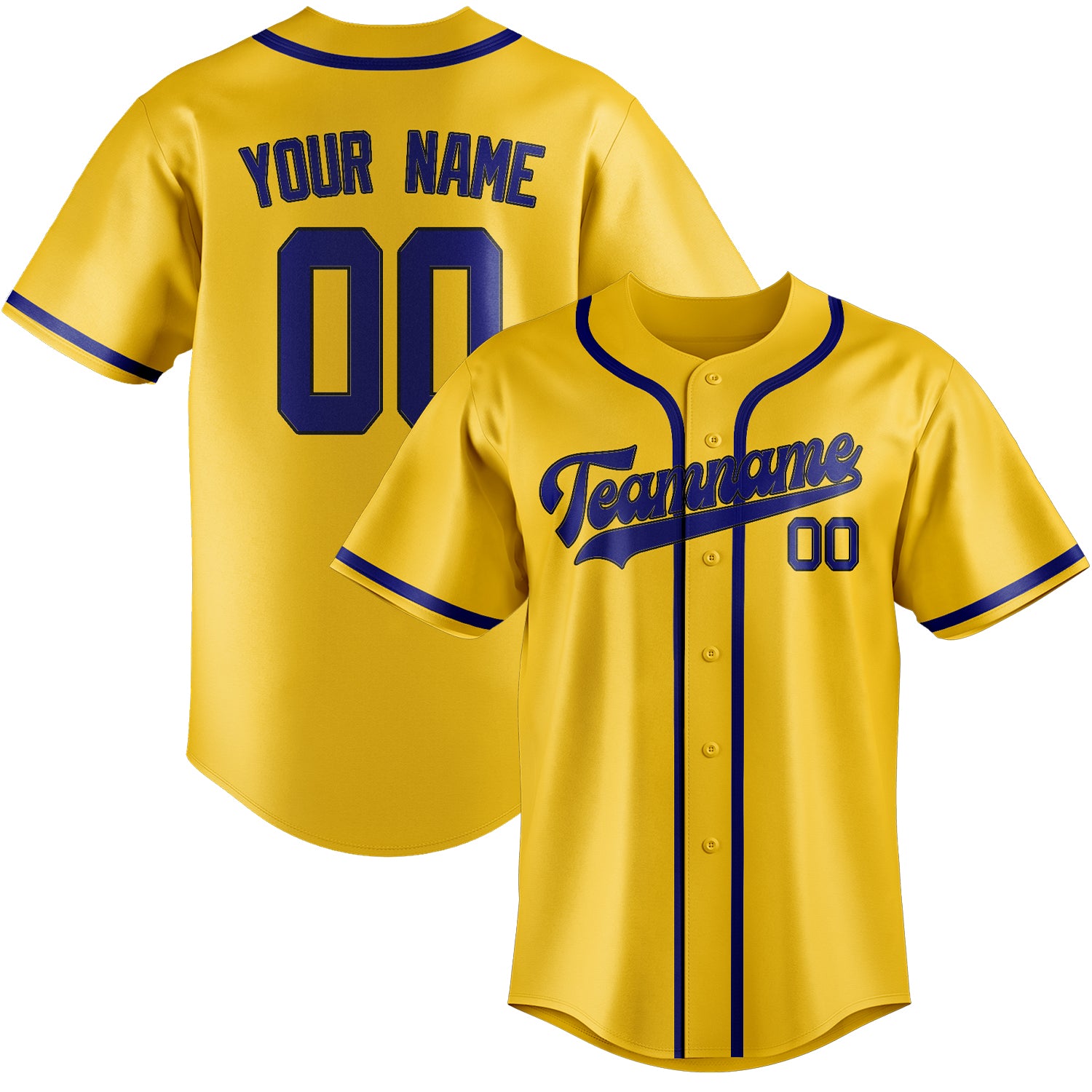 Custom Gold Sky Blue Baseball Jersey