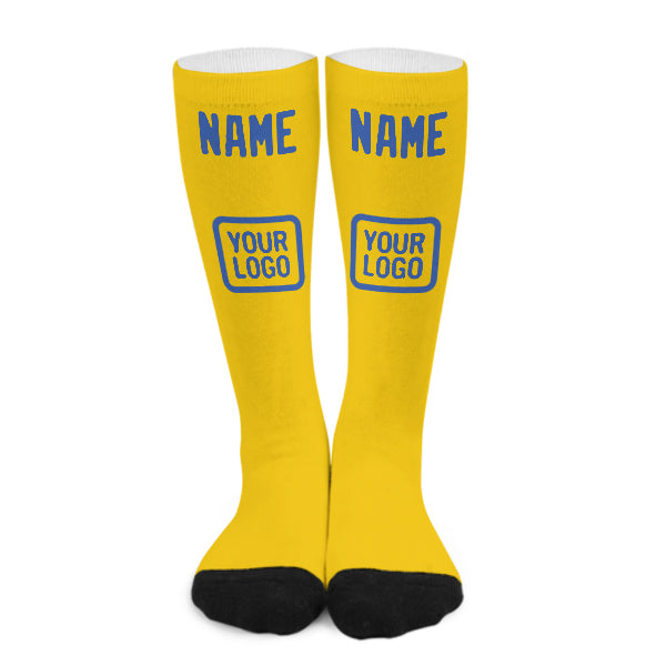 Custom Gold Sky Blue Knee-High Sock