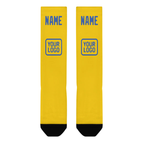 Custom Gold Sky Blue Knee-High Sock