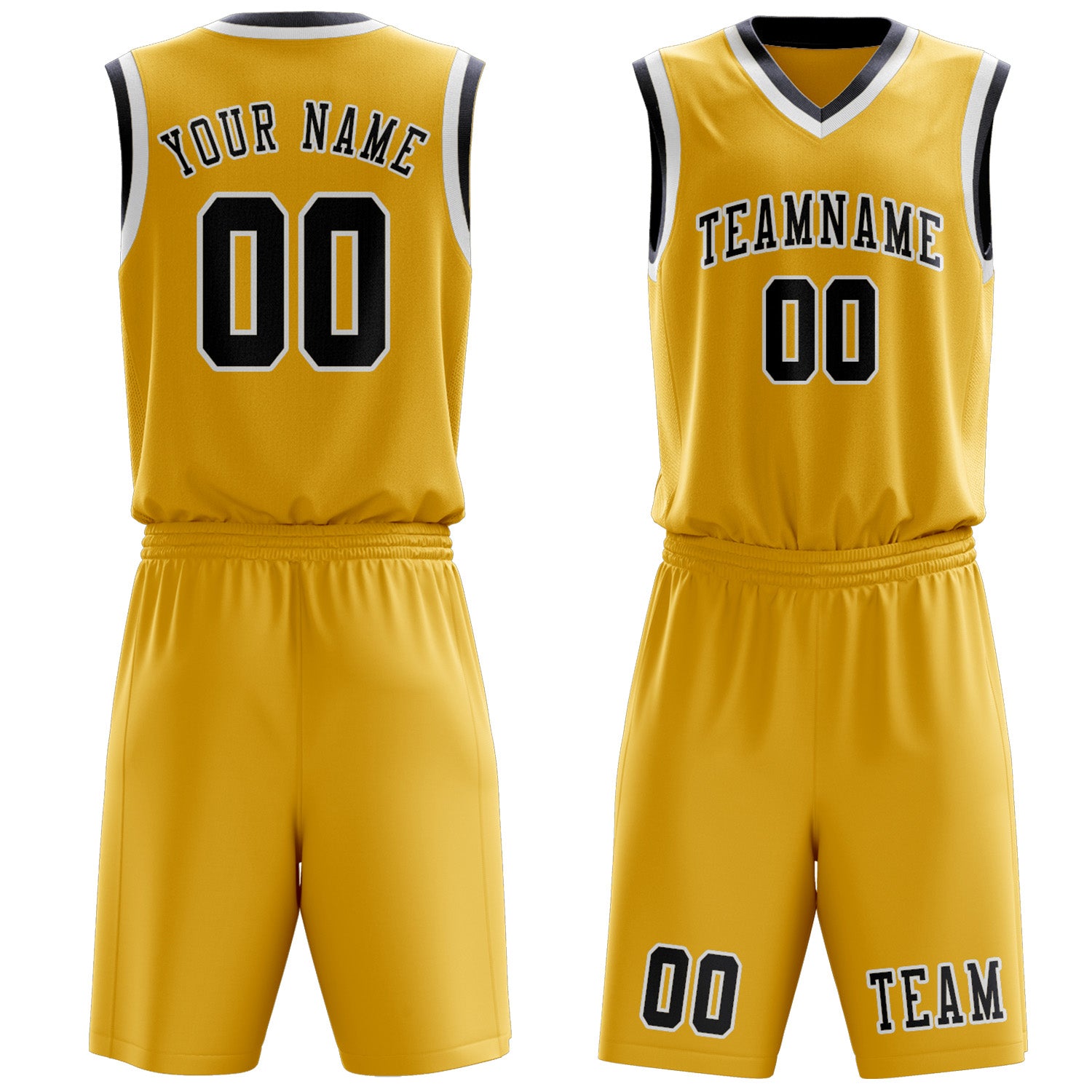 Custom Gold Navy Basketball Set