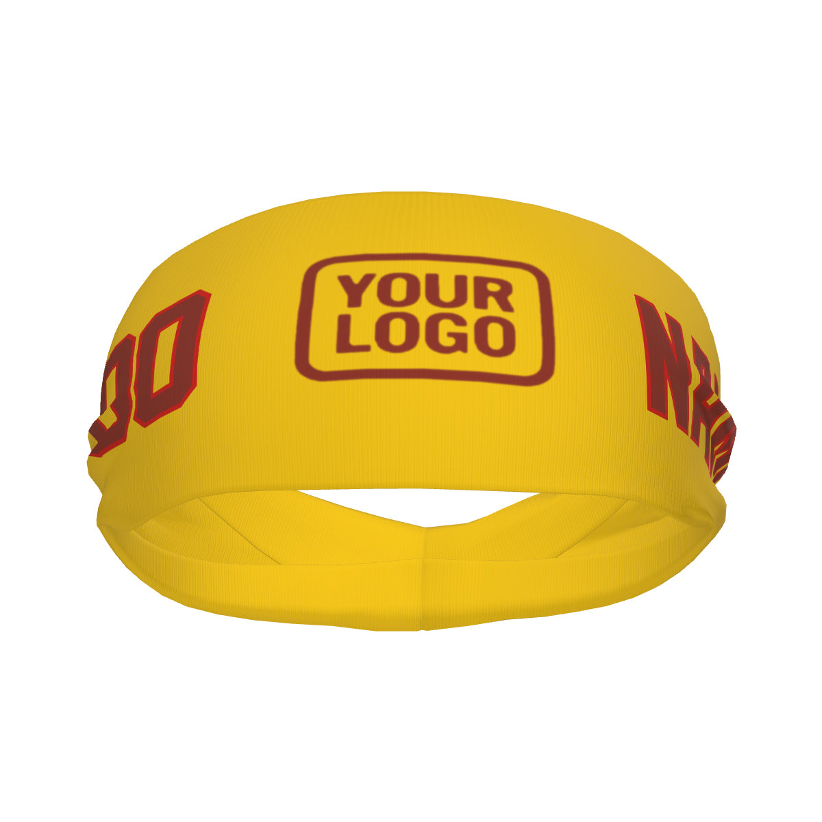 Custom Gold Coral Red Sports headband