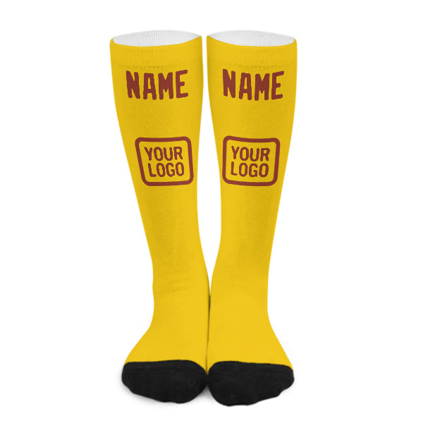 Custom Gold Coral Red Knee-High Sock