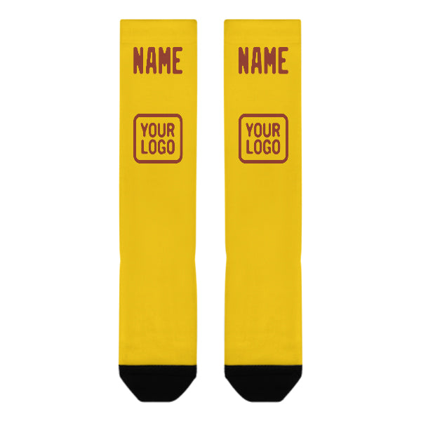 Custom Gold Coral Red Knee-High Sock