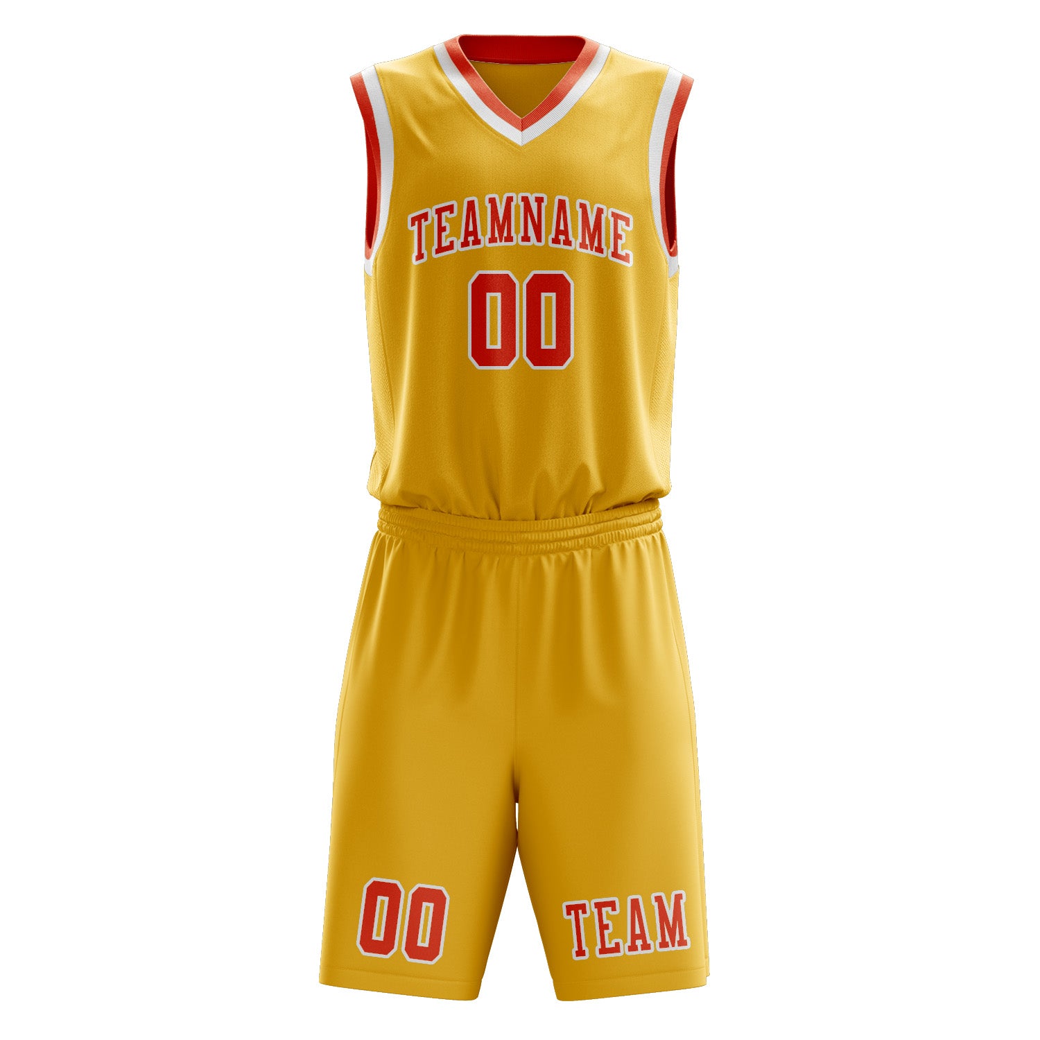 Custom Gold Orange Red Basketball Set