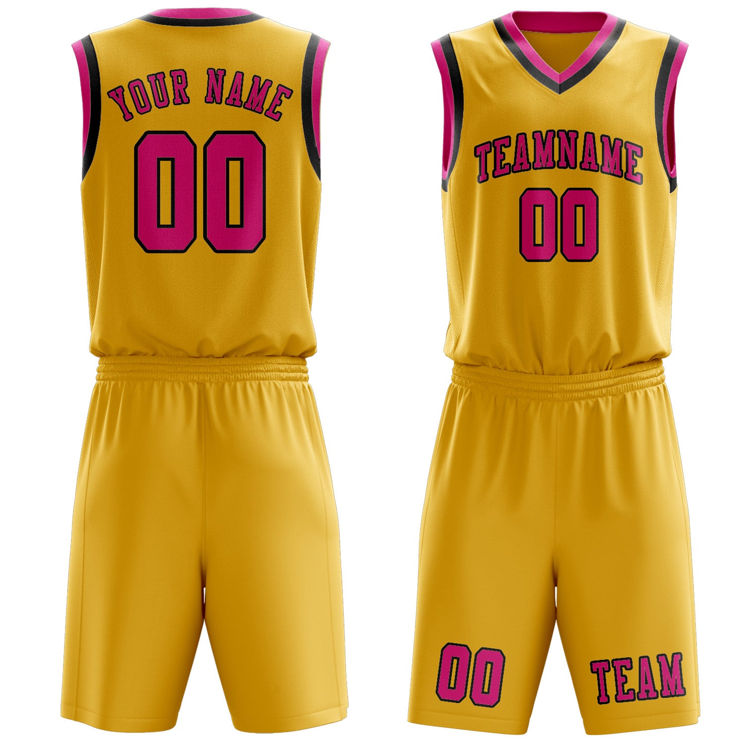 Custom Gold Pink Basketball Set