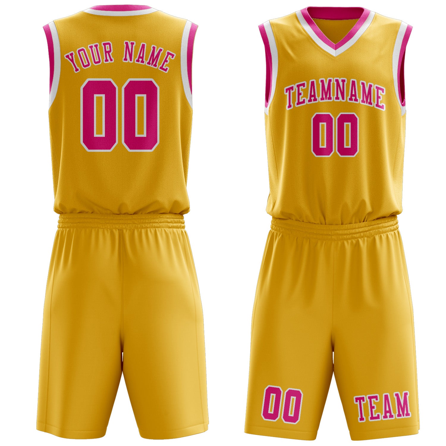 Custom Gold Pink Basketball Set