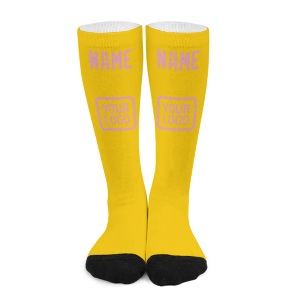 Custom Gold Light Pink Knee-High Sock