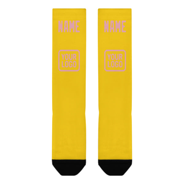 Custom Gold Light Pink Knee-High Sock