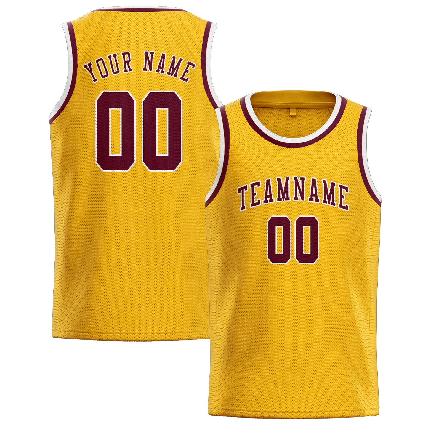 Custom Gold Crimson Red Basketball Jersey