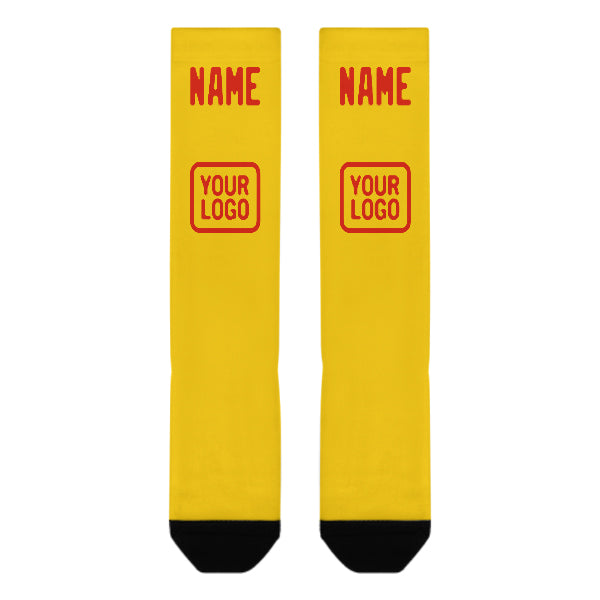 Custom Gold Orange Red Knee-High Sock