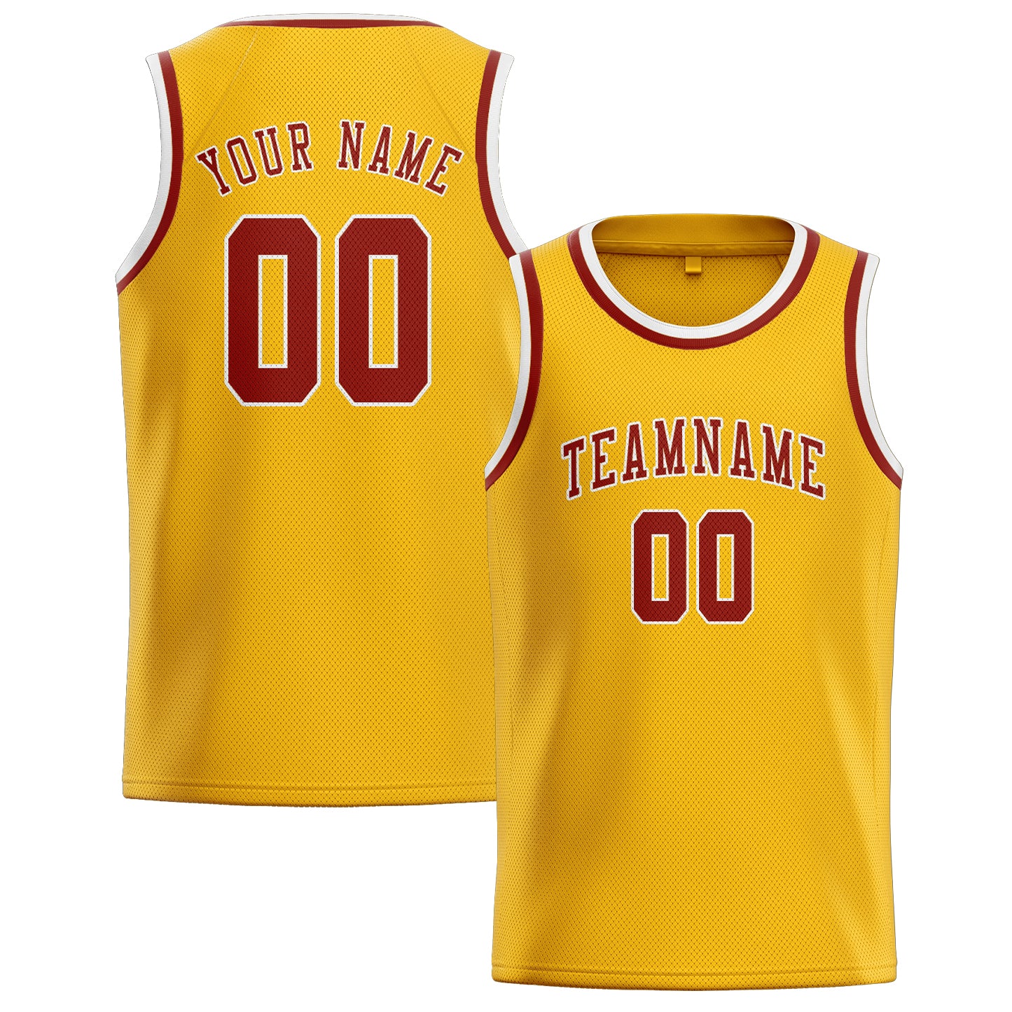 Custom Gold Coral Red Basketball Jersey