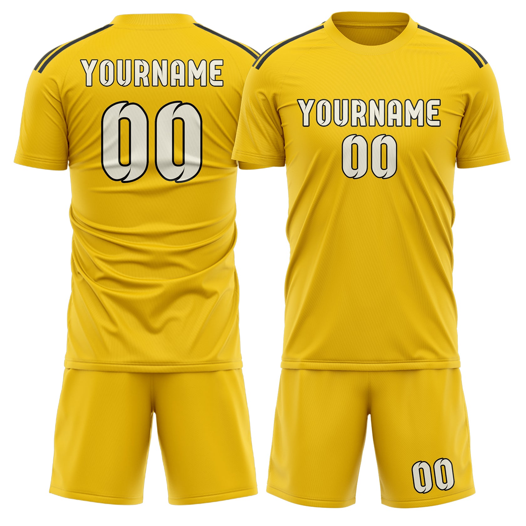 Custom Gold Cream Soccer Set