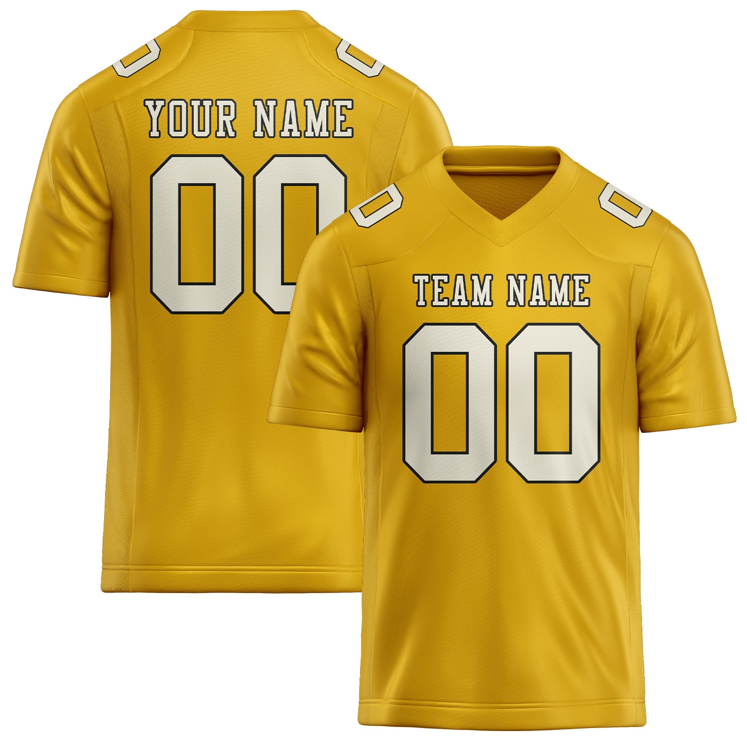 Custom Gold Cream Football Jersey