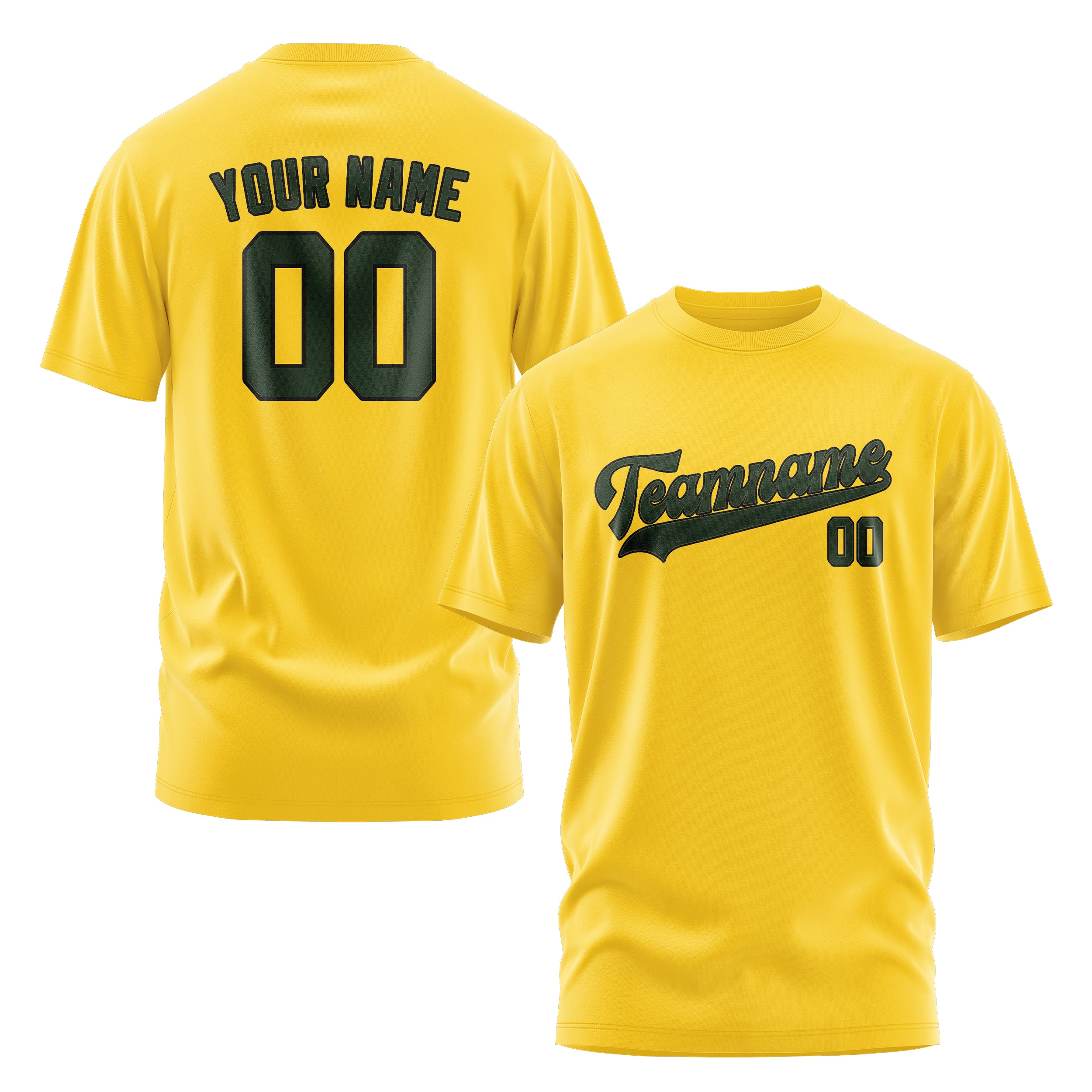 Custom Gold Dark Green T-Shirt