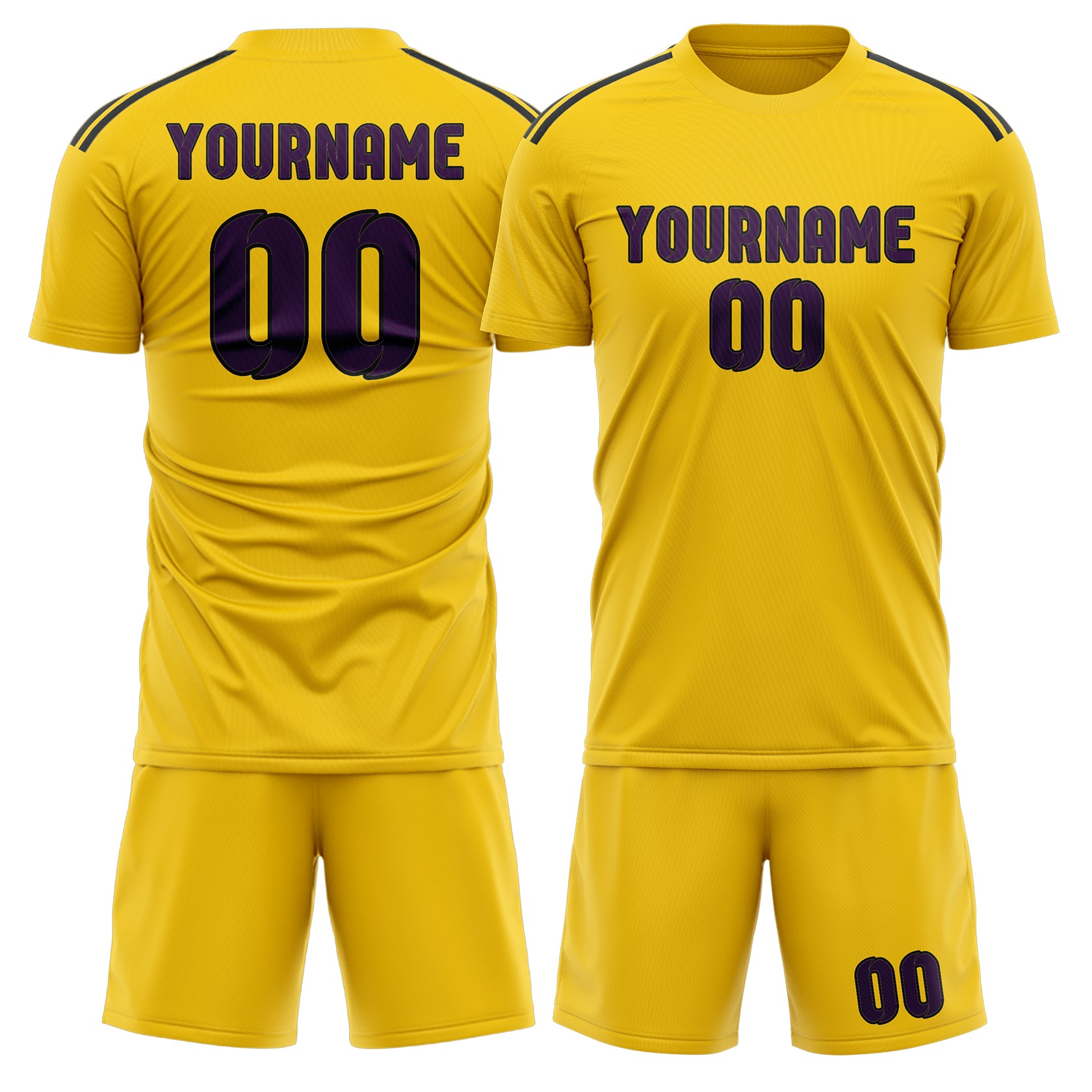Custom Gold Purple Soccer Set