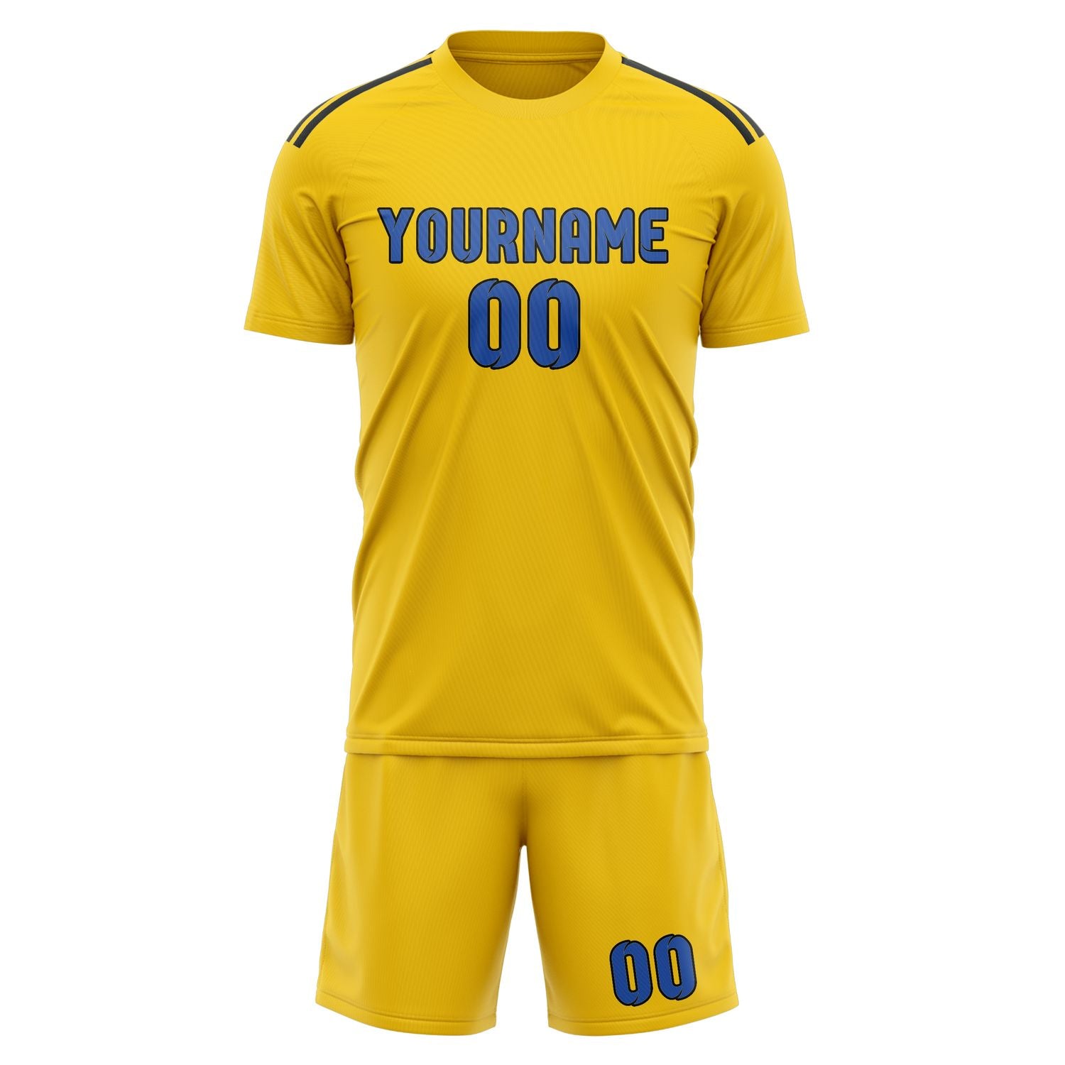 Custom Gold Sky Blue Soccer Set