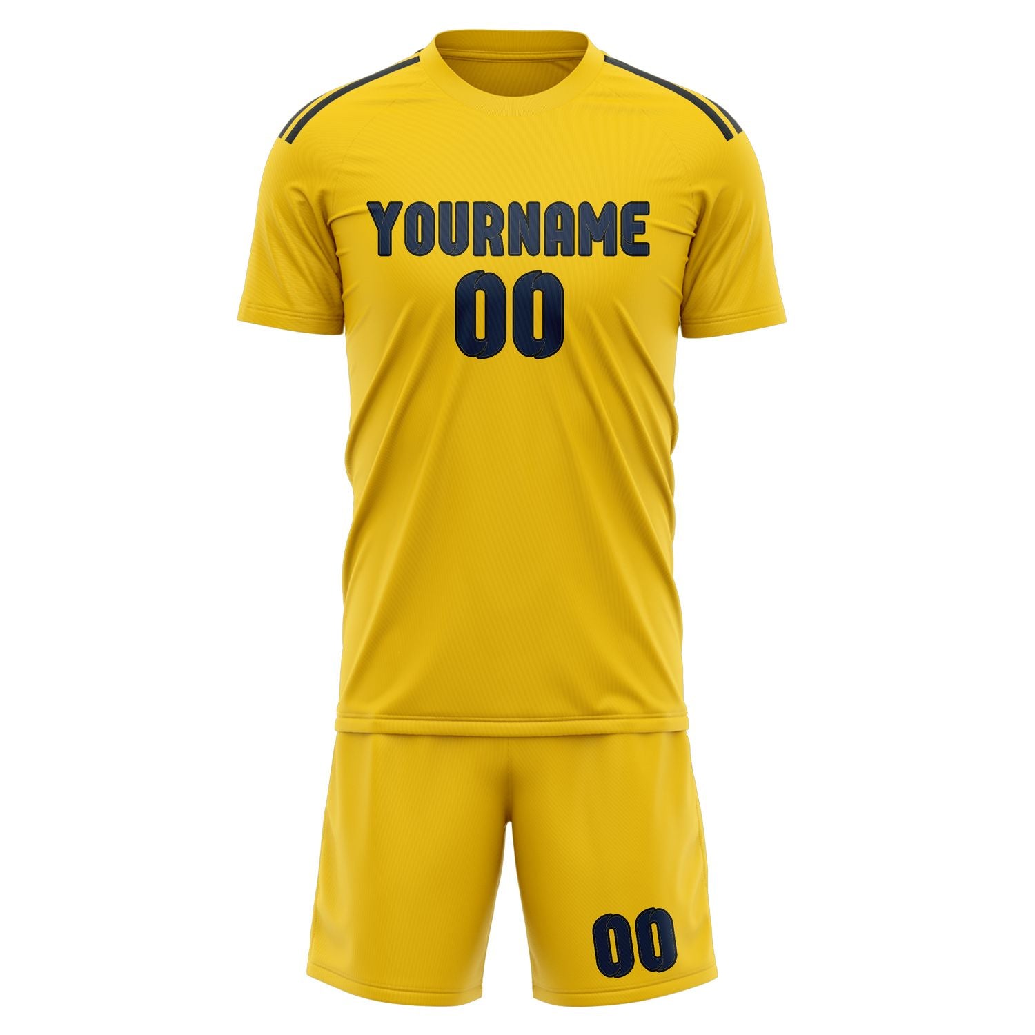 Custom Gold Blue Soccer Set