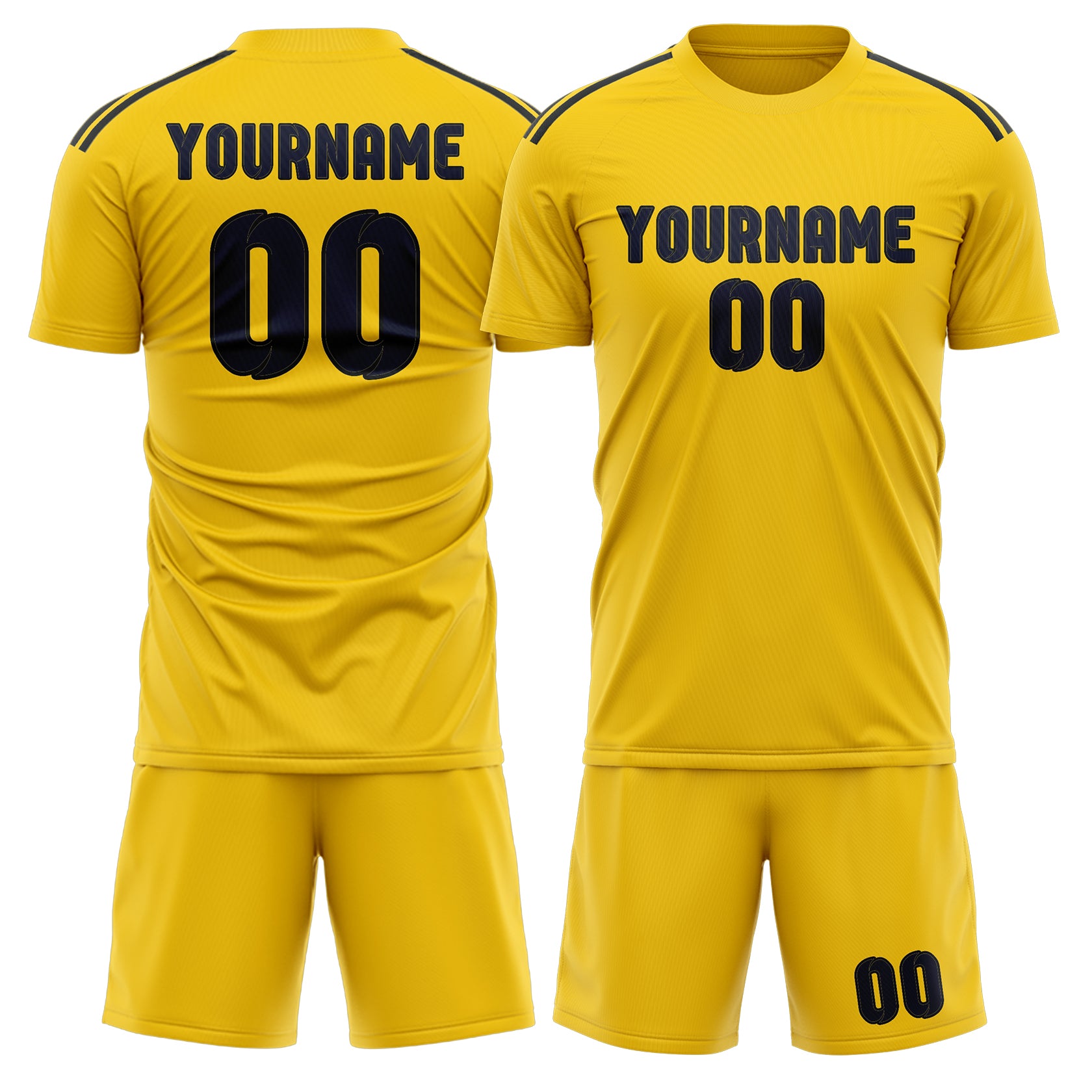 Custom Gold Navy Soccer Set