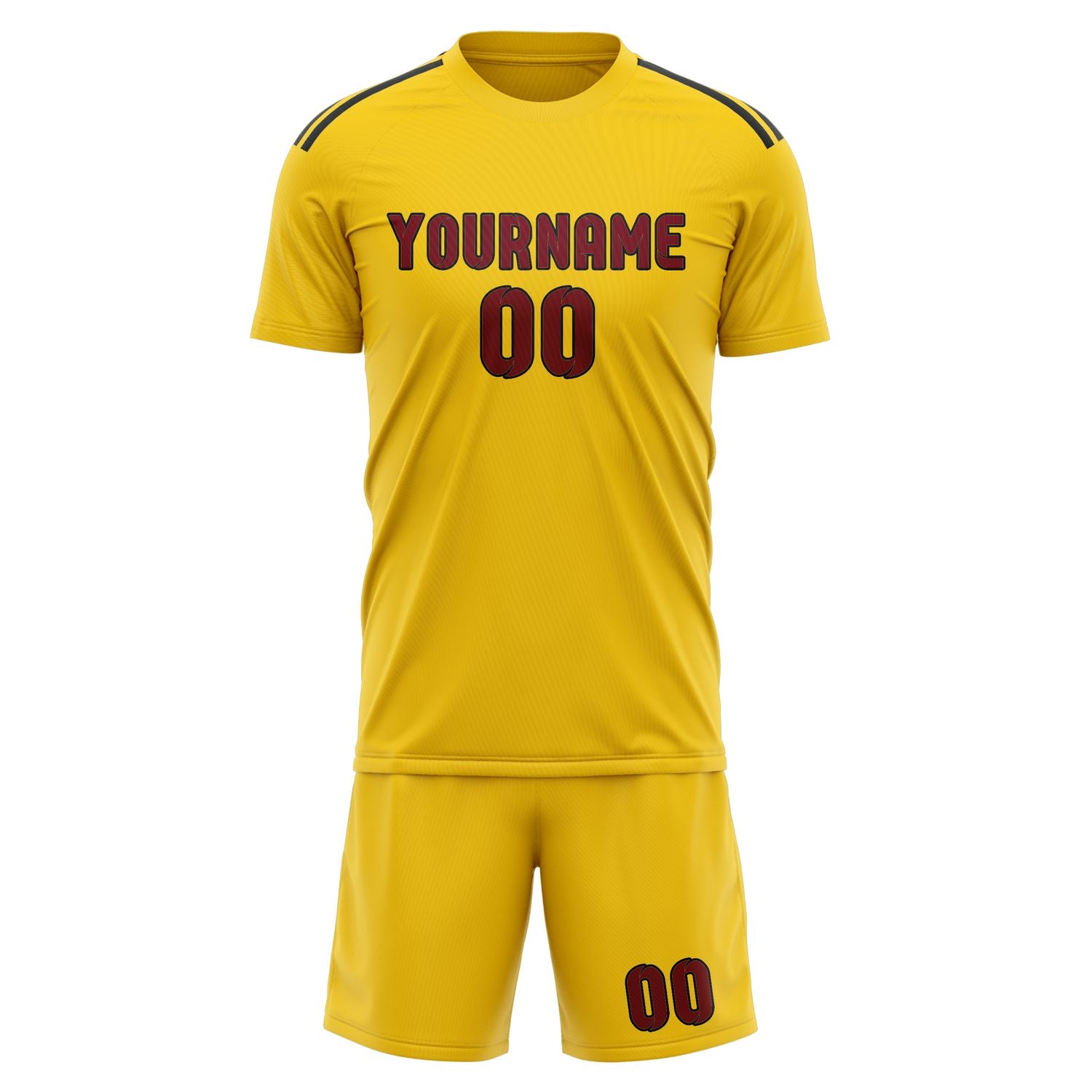 Custom Gold Crimson Red Soccer Set