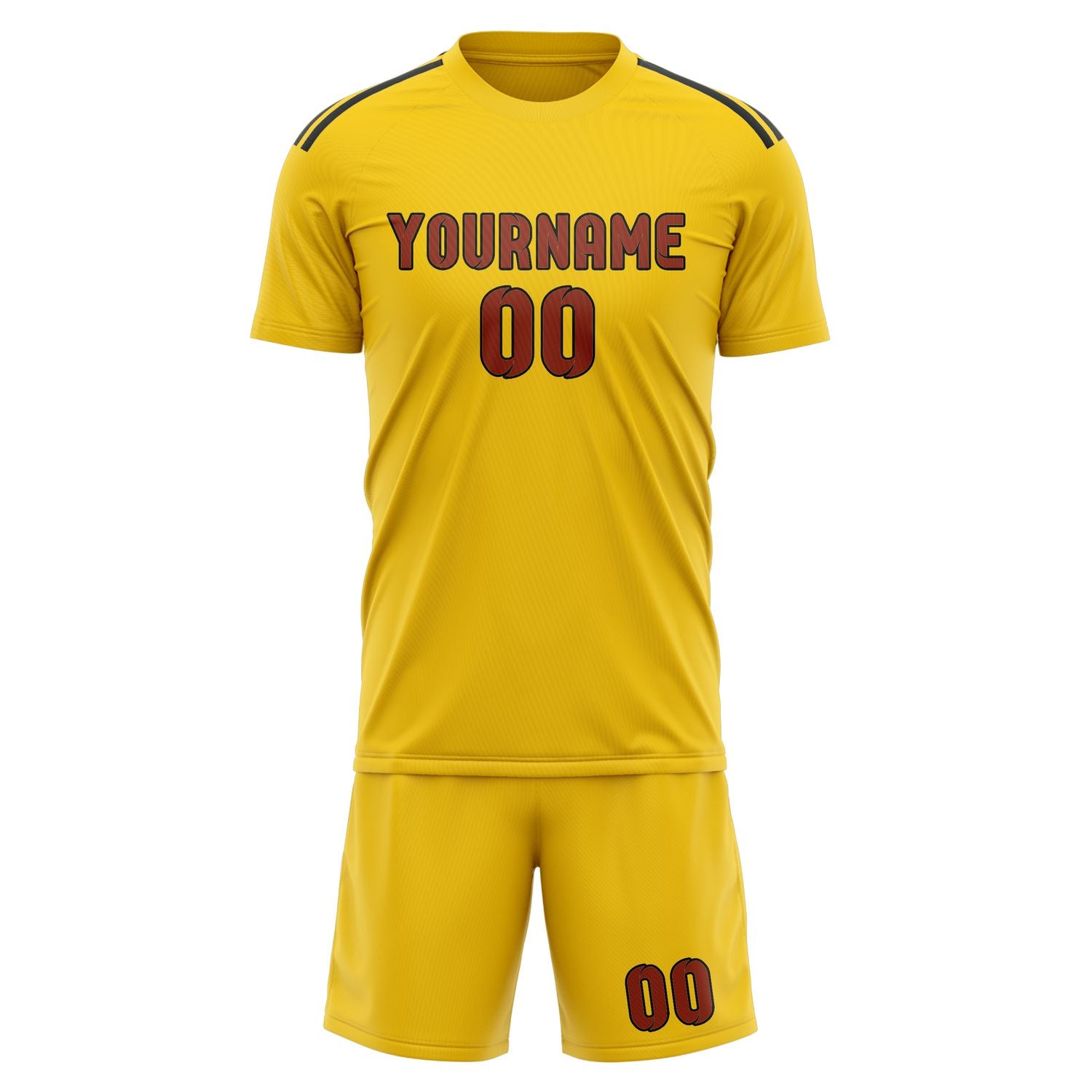 Custom Gold Coral Red Soccer Set