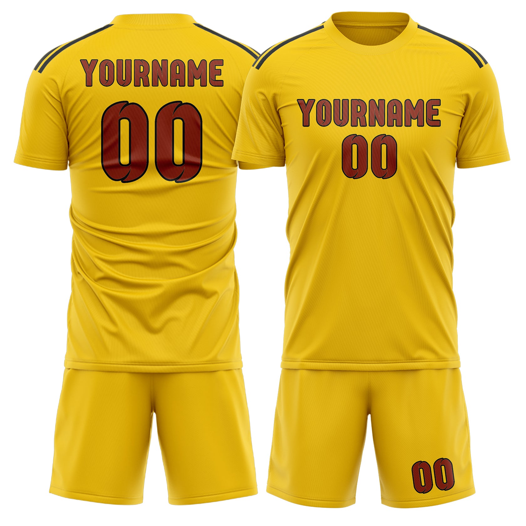 Custom Gold Coral Red Soccer Set