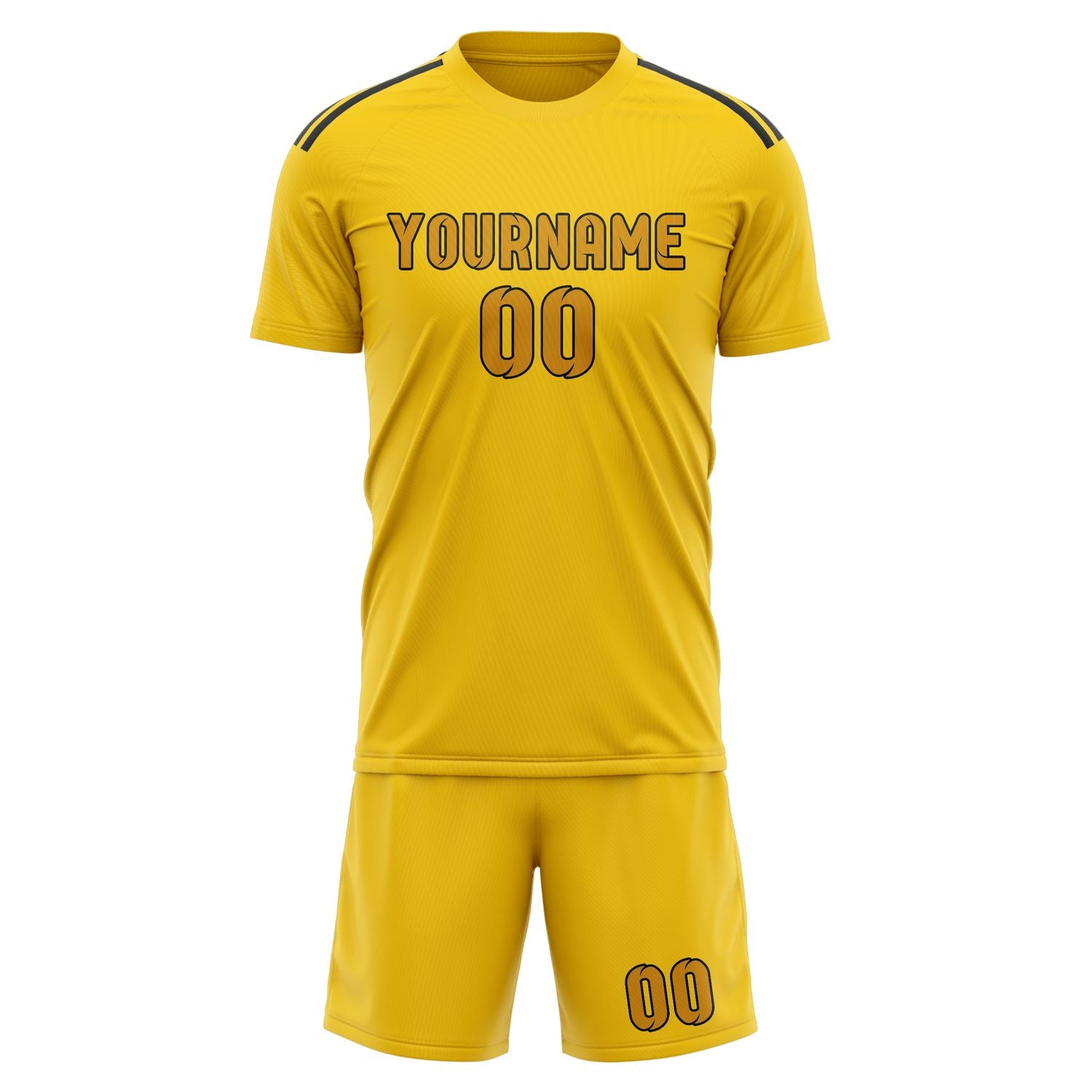Custom Gold Yellow Soccer Set